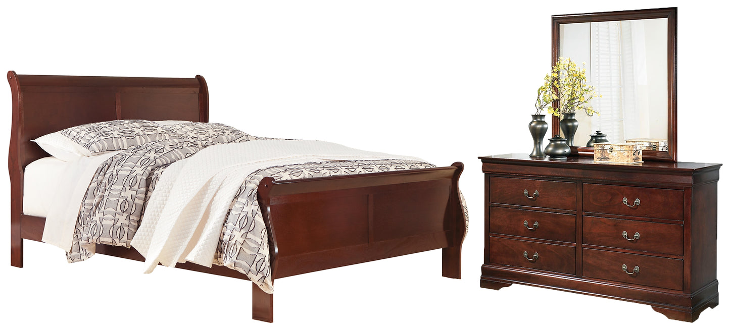 Alisdair  Sleigh Bed With Mirrored Dresser