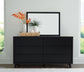 Danziar King Panel Bed with Mirrored Dresser and 2 Nightstands