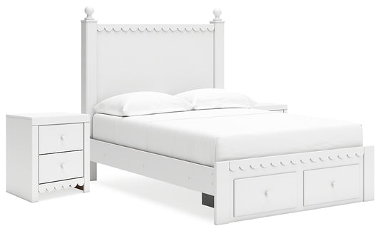 Mollviney Full Panel Storage Bed with 2 Nightstands