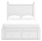 Mollviney Full Panel Storage Bed with Mirrored Dresser, Chest and 2 Nightstands