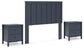 Simmenfort Full Panel Headboard with 2 Nightstands