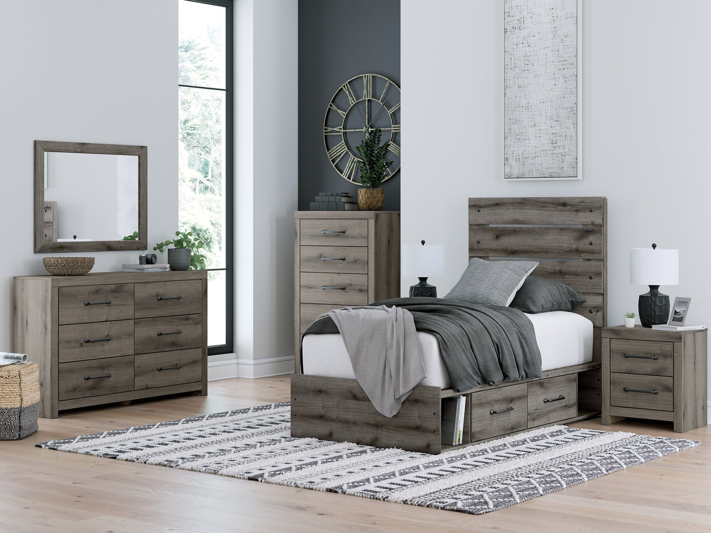 Graystorm  Panel Bed With Storage