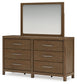 Cabalynn California King Upholstered Bed with Mirrored Dresser, Chest and 2 Nightstands