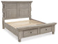 Harrastone Queen Panel Bed with Mirrored Dresser